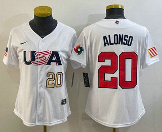 USA Pete Alonso Number USA Baseball white Classic jersey