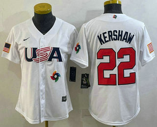 USA Clayton Kershaw USA Baseball white Classic jersey