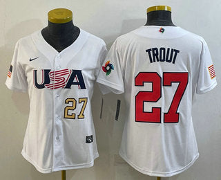USA Mike Trout Number USA Baseball white Replica jersey