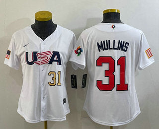 USA Cedric Mullins Number USA Baseball white Classic jersey