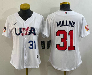 USA Cedric Mullins Number USA Baseball white Classic jersey
