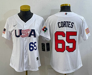 USA Nestor Cortes Number USA Baseball white Classic jersey