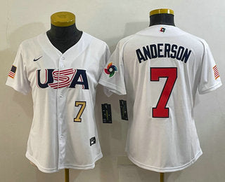 USA Tim Anderson Number USA Baseball white Classic jersey