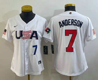 USA Tim Anderson Number USA Baseball white Classic jersey