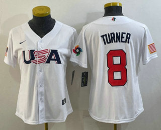 USA Trea Turner USA Baseball white Classic jersey