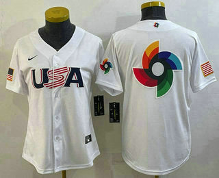 USA Logo USA Baseball white Classic jersey