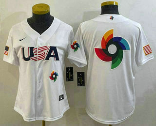 USA Logo USA Baseball white Classic jersey