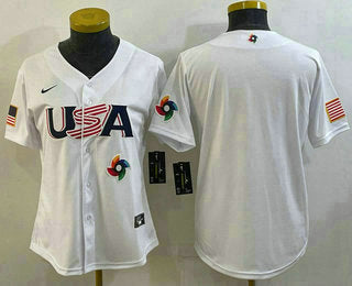 USA Blank USA Baseball white Classic jersey