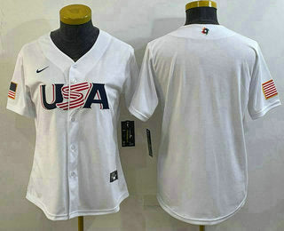 USA Blank USA Baseball white Classic jersey