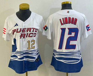 Francisco Lindor Number Puerto Rico Baseball white Classic jersey