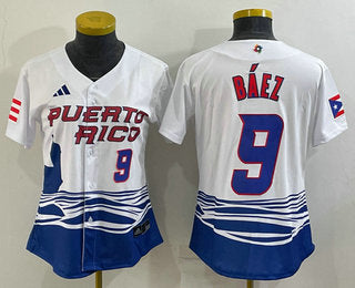 Javier Baez Number Puerto Rico Baseball white Classic jersey
