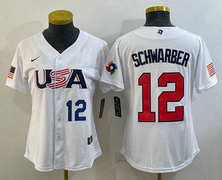 USA Kyle Schwarber Number USA Baseball white Classic jersey