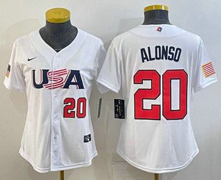 USA Pete Alonso Number USA Baseball white Classic jersey