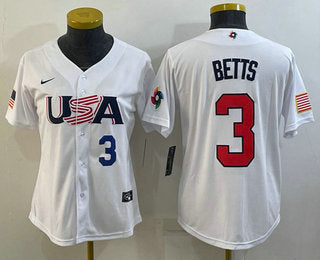 USA Mookie Betts Number USA Baseball white Replica jersey
