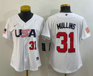 USA Cedric Mullins Number USA Baseball white Classic jersey