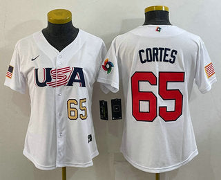USA Nestor Cortes Number USA Baseball white Classic jersey