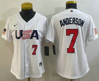 USA Tim Anderson Number USA Baseball white Classic jersey