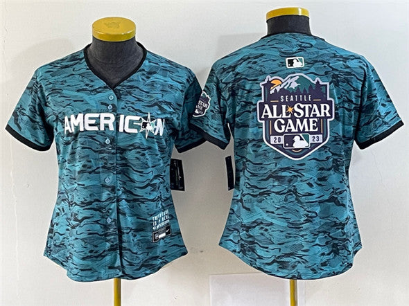 Custom MLB All-Star teal jersey