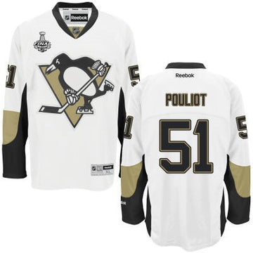 Derrick Pouliot Pittsburgh Penguins white Away jersey