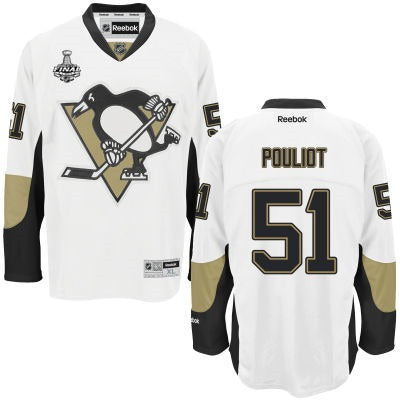 Derrick Pouliot Pittsburgh Penguins white Away jersey