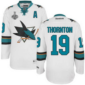 Joe Thornton San Jose Sharks white Away jersey