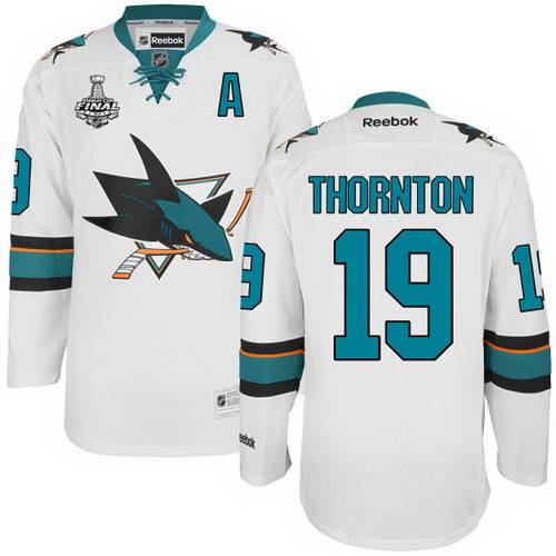 Joe Thornton San Jose Sharks white Away jersey
