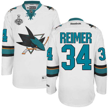 James Reimer San Jose Sharks white Away jersey