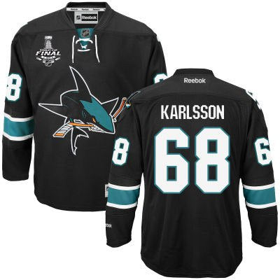 Melker Karlsson San Jose Sharks black Third jersey