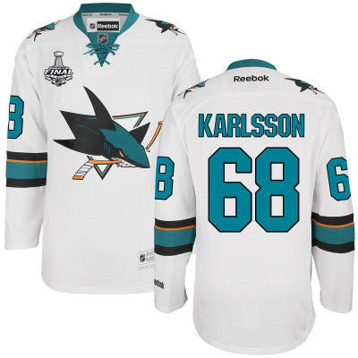 Melker Karlsson San Jose Sharks white Away jersey