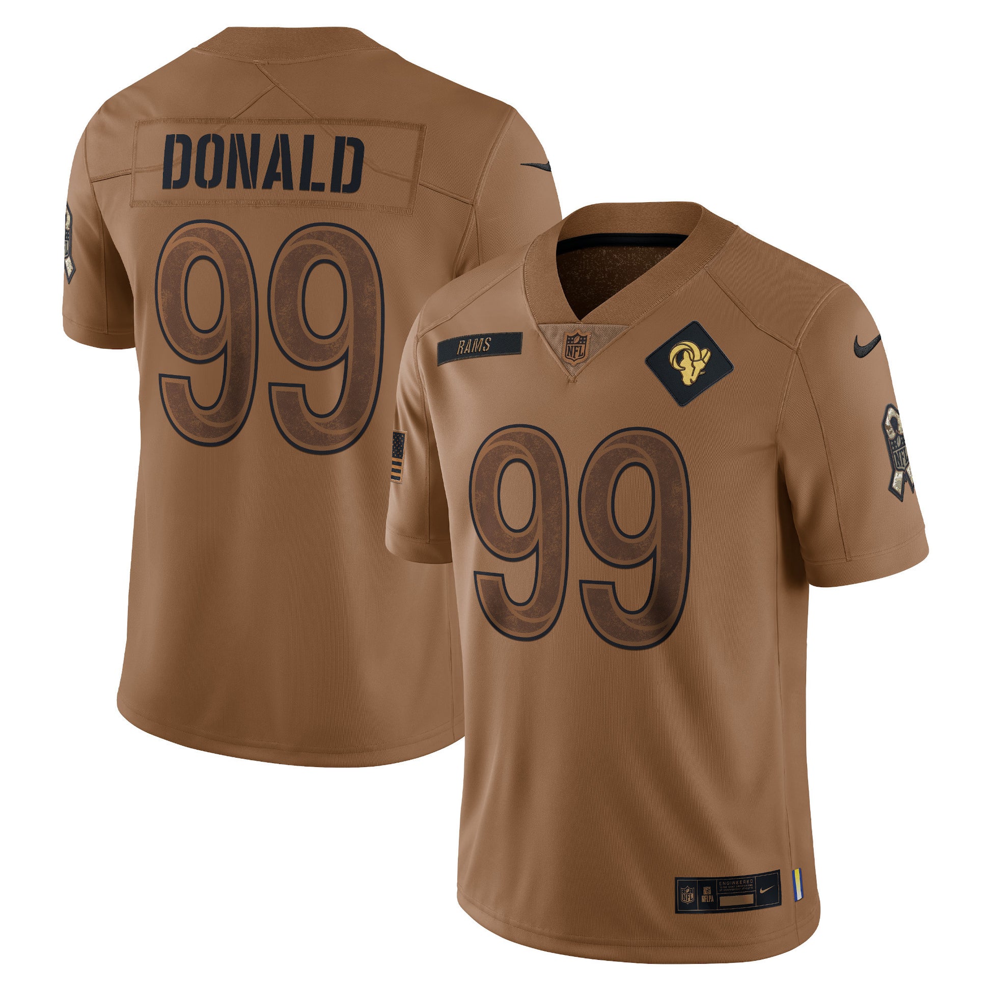 Aaron Donald Los Angeles Rams brown Salute To Service jersey