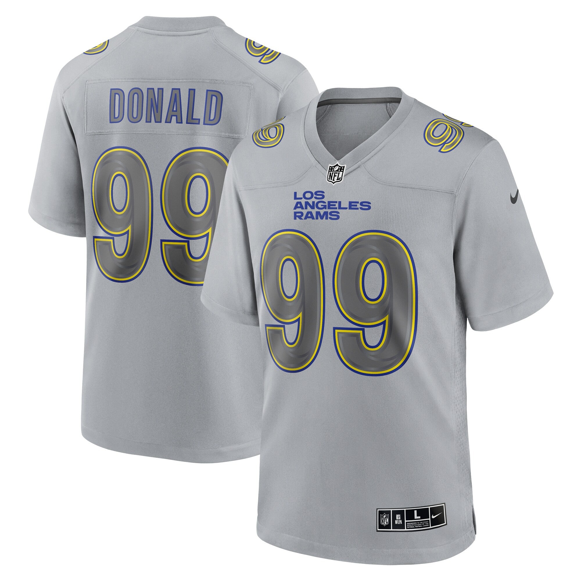 Aaron Donald Atmosphere Los Angeles Rams gray Fashion jersey