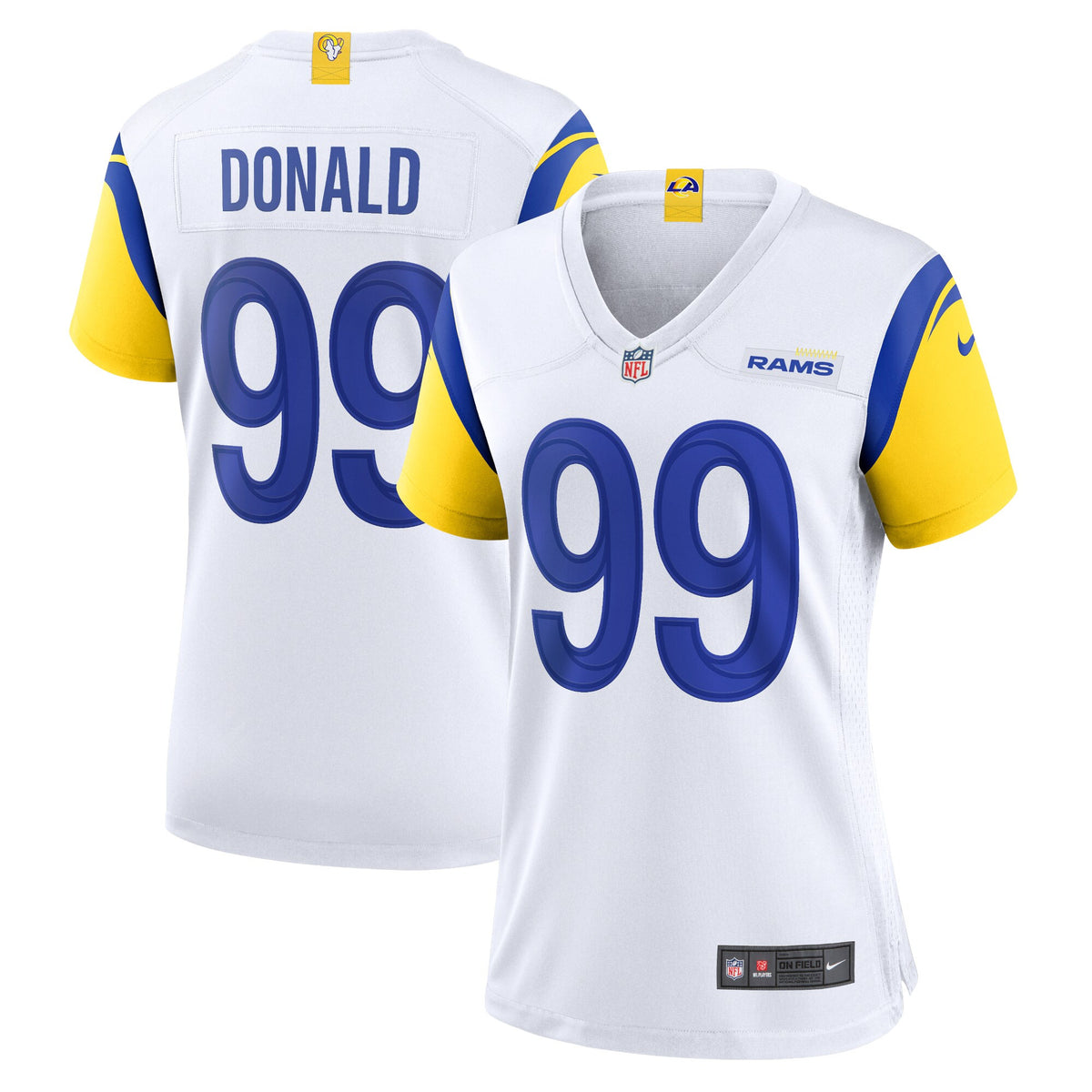 Aaron Donald Los Angeles Rams white jersey