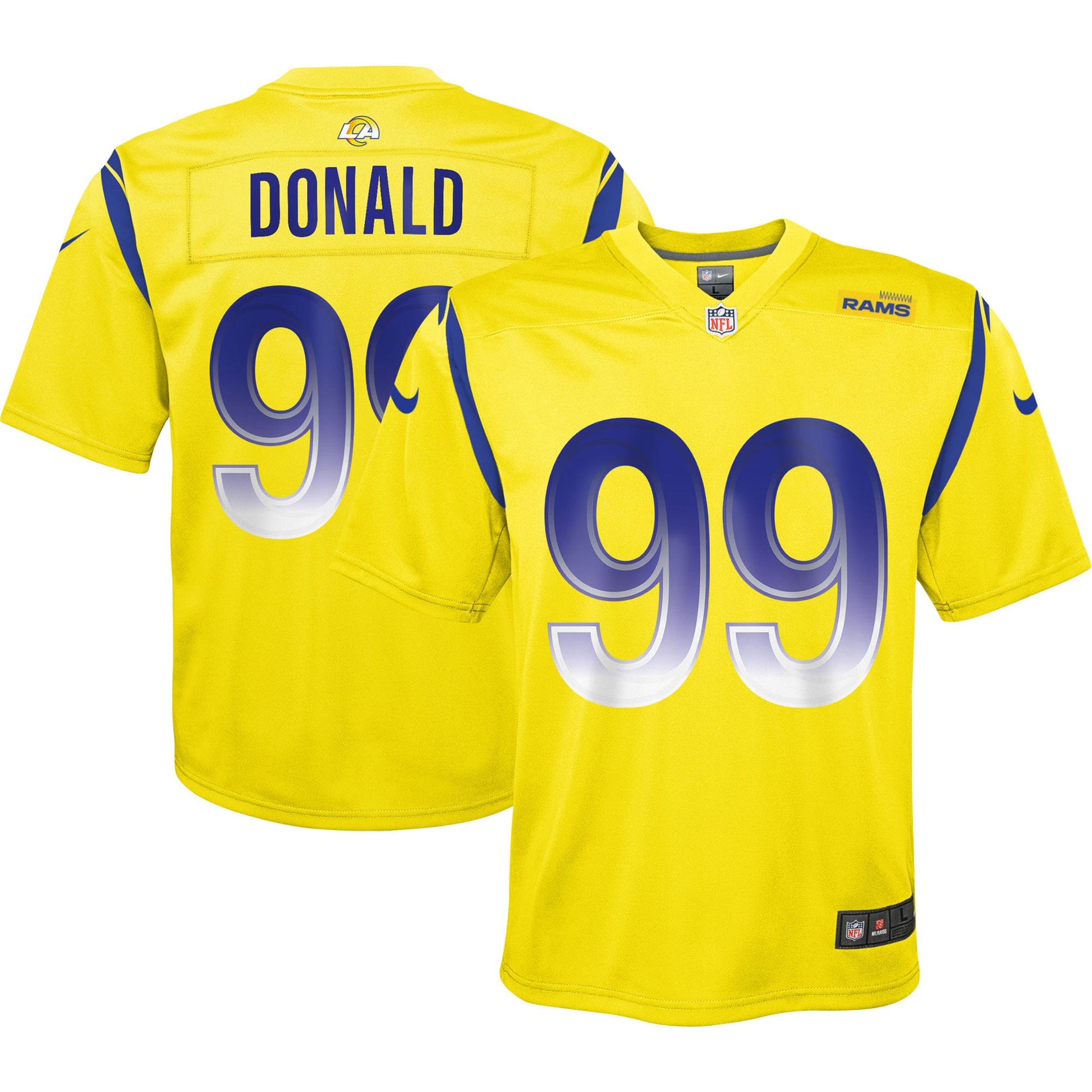 Aaron Donald Los Angeles Rams gold jersey
