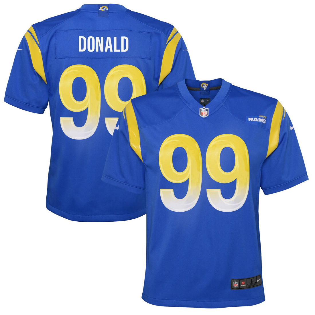 Aaron Donald Los Angeles Rams royal jersey