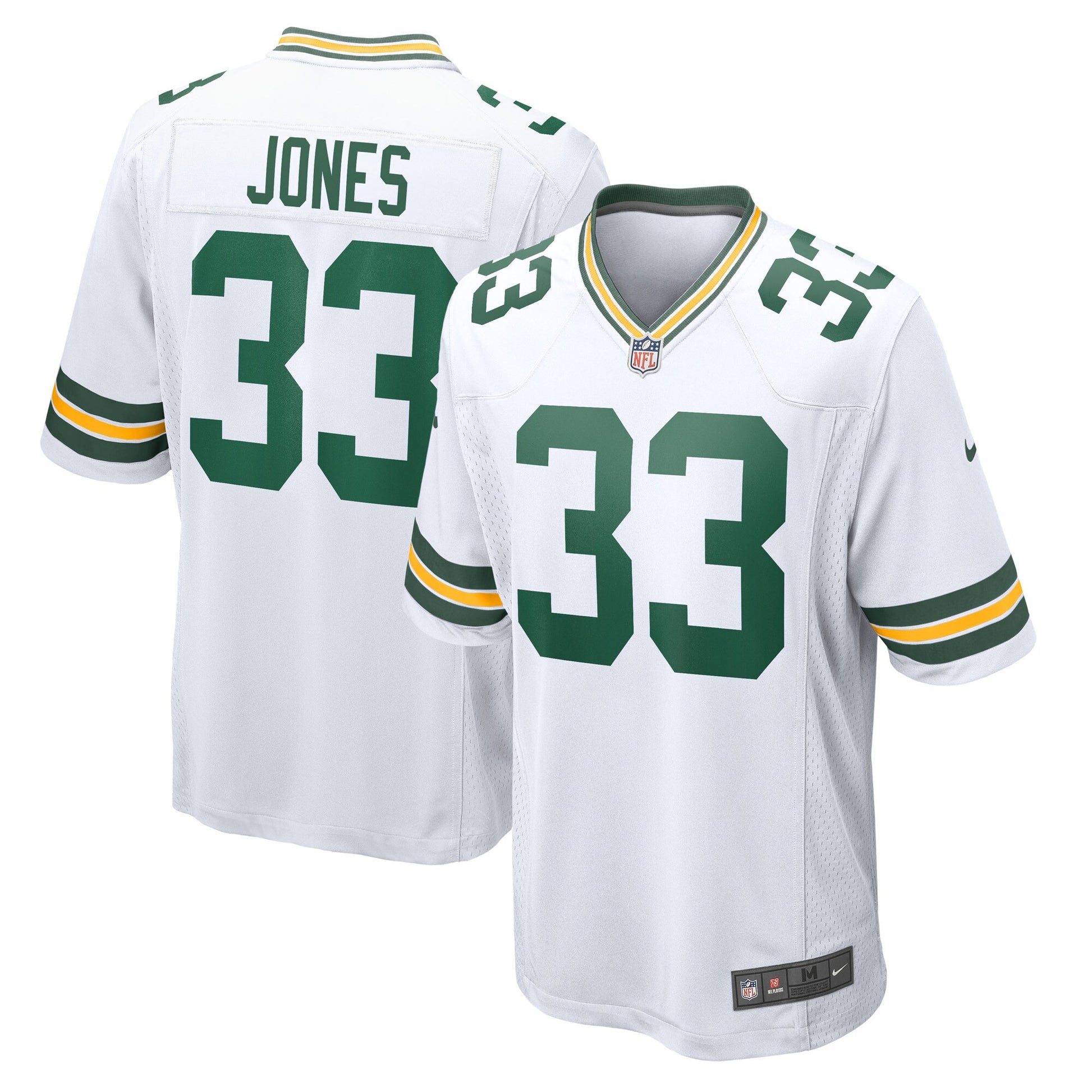 Aaron Jones Green Bay Packers white Game jersey