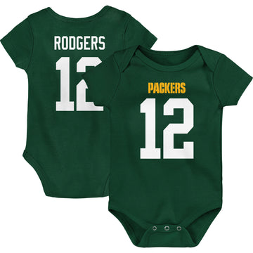 Aaron Rodgers Newborn Bodysuit Green Bay Packers green jersey