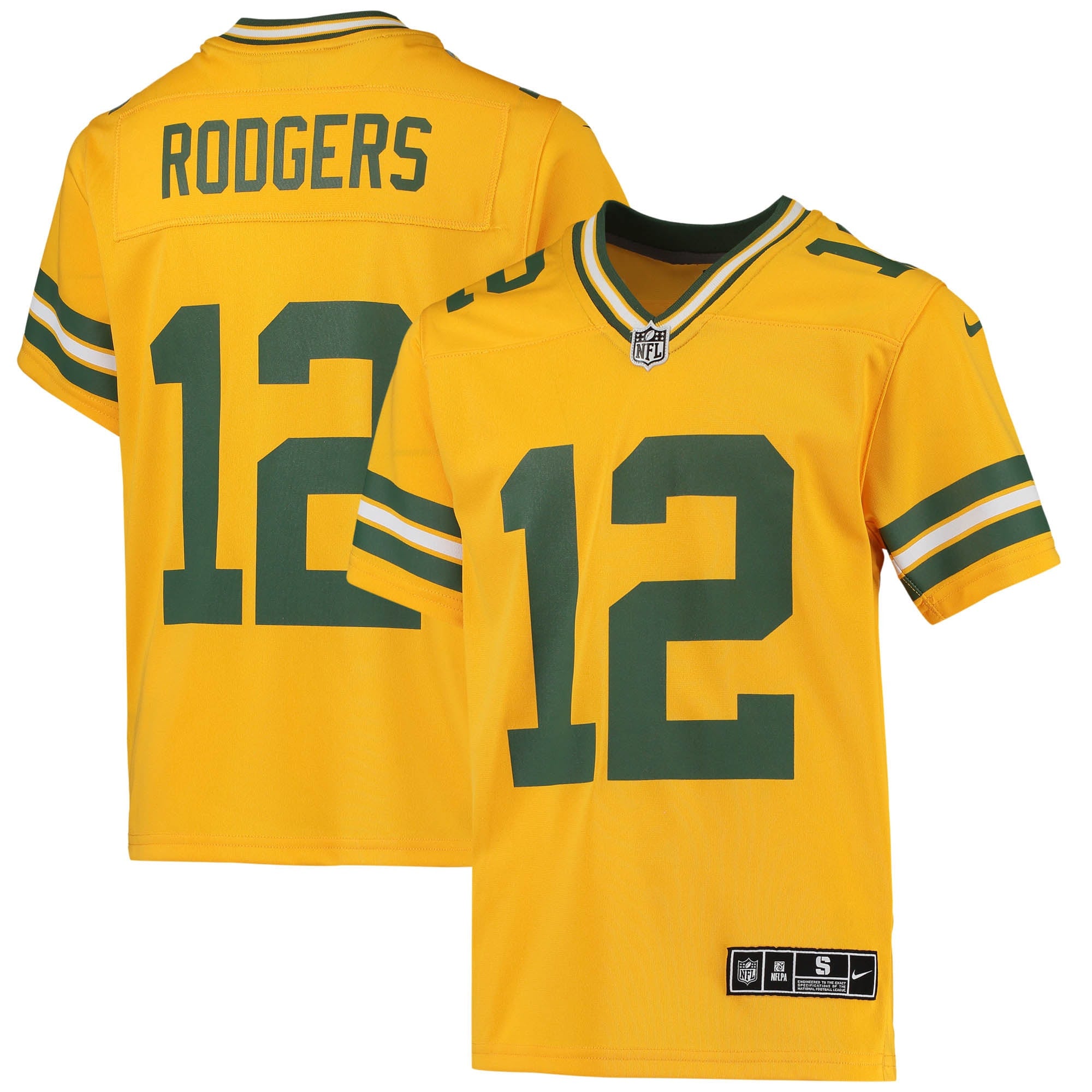 Aaron Rodgers Green Bay Packers gold jersey