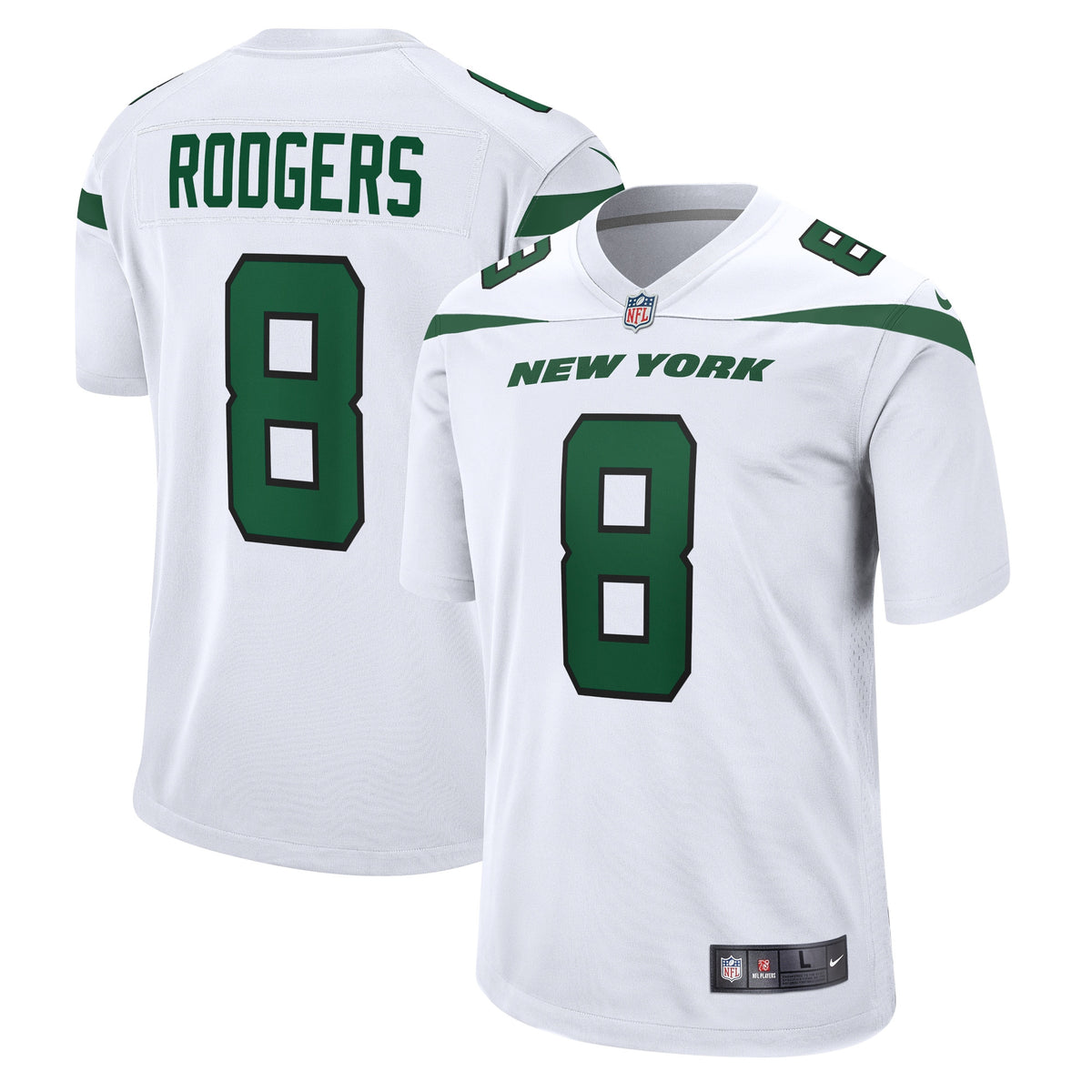 Aaron Rodgers New York Jets white jersey