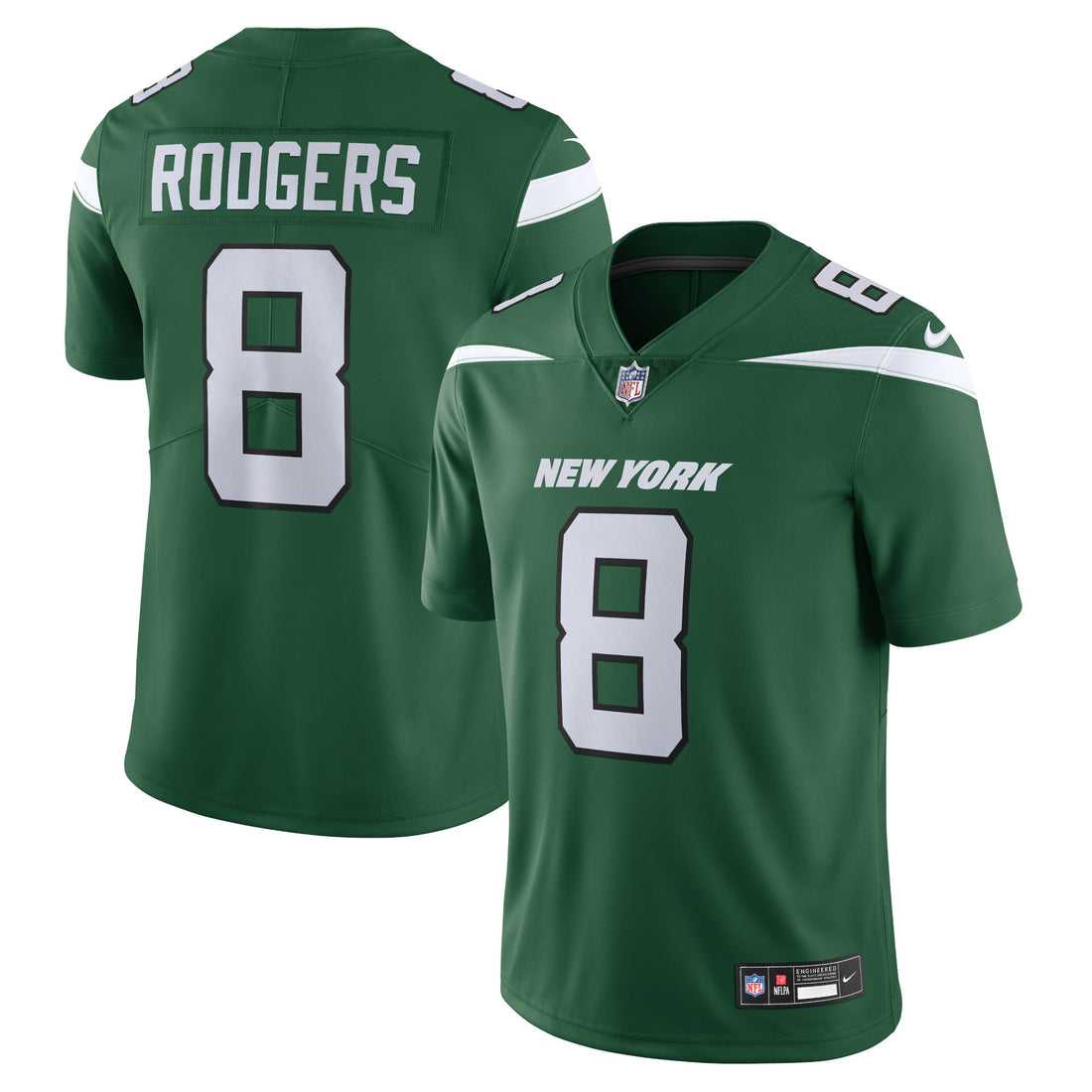Aaron Rodgers New York Jets green Vapor jersey