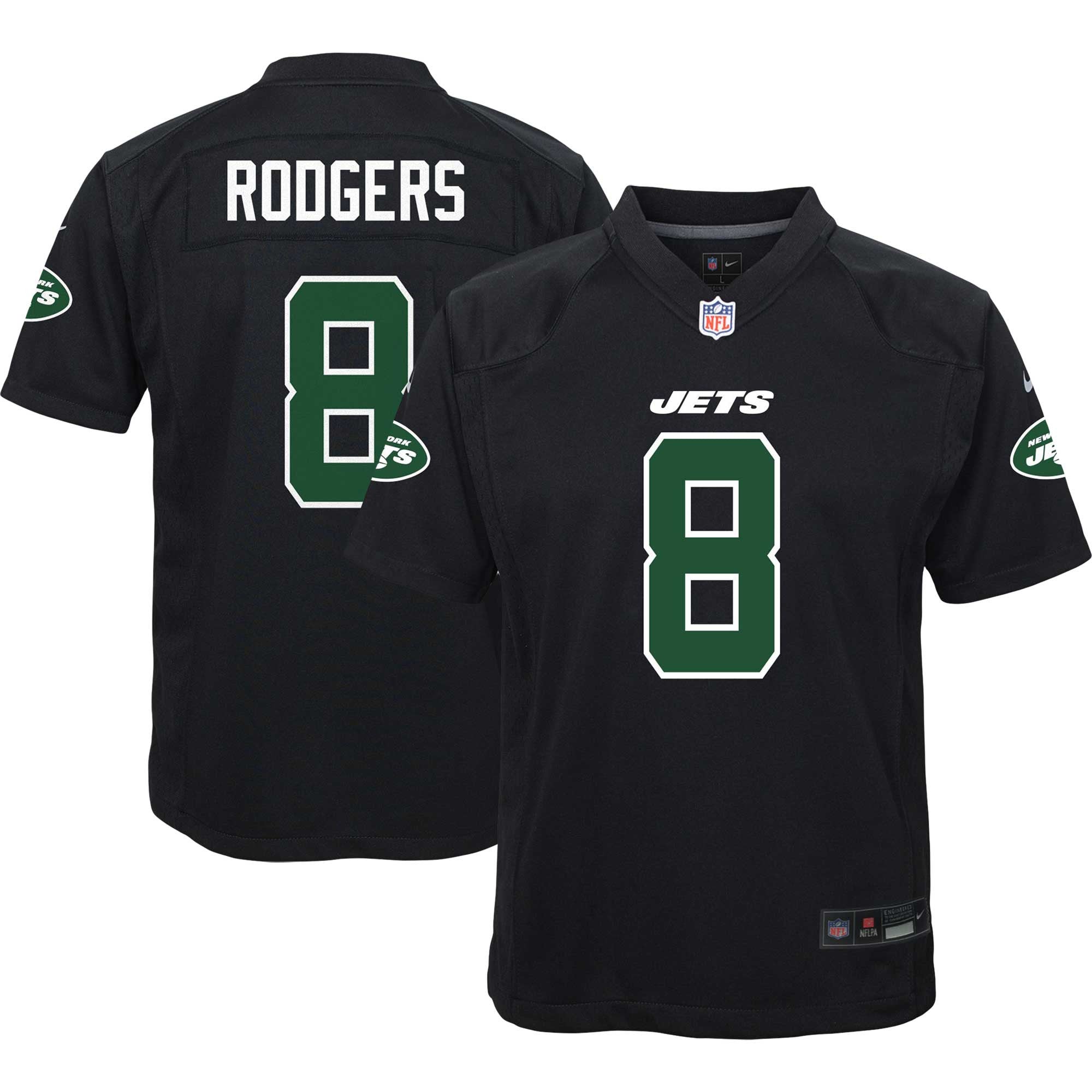 Aaron Rodgers New York Jets black Game jersey