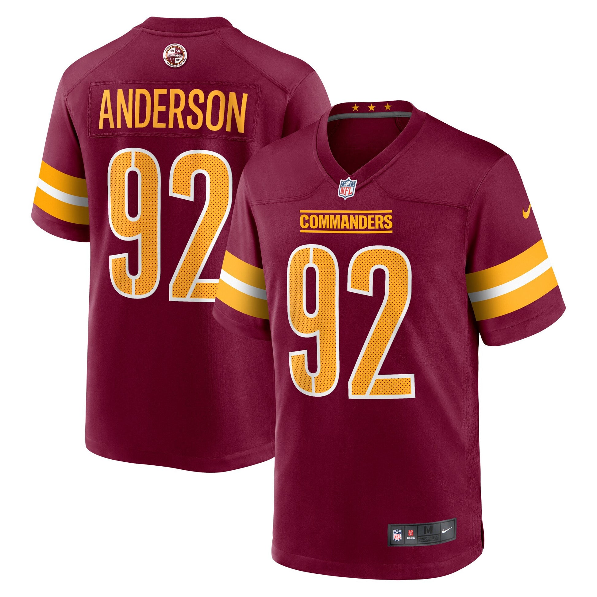 Abdullah Anderson Washington Commanders burgundy Game jersey