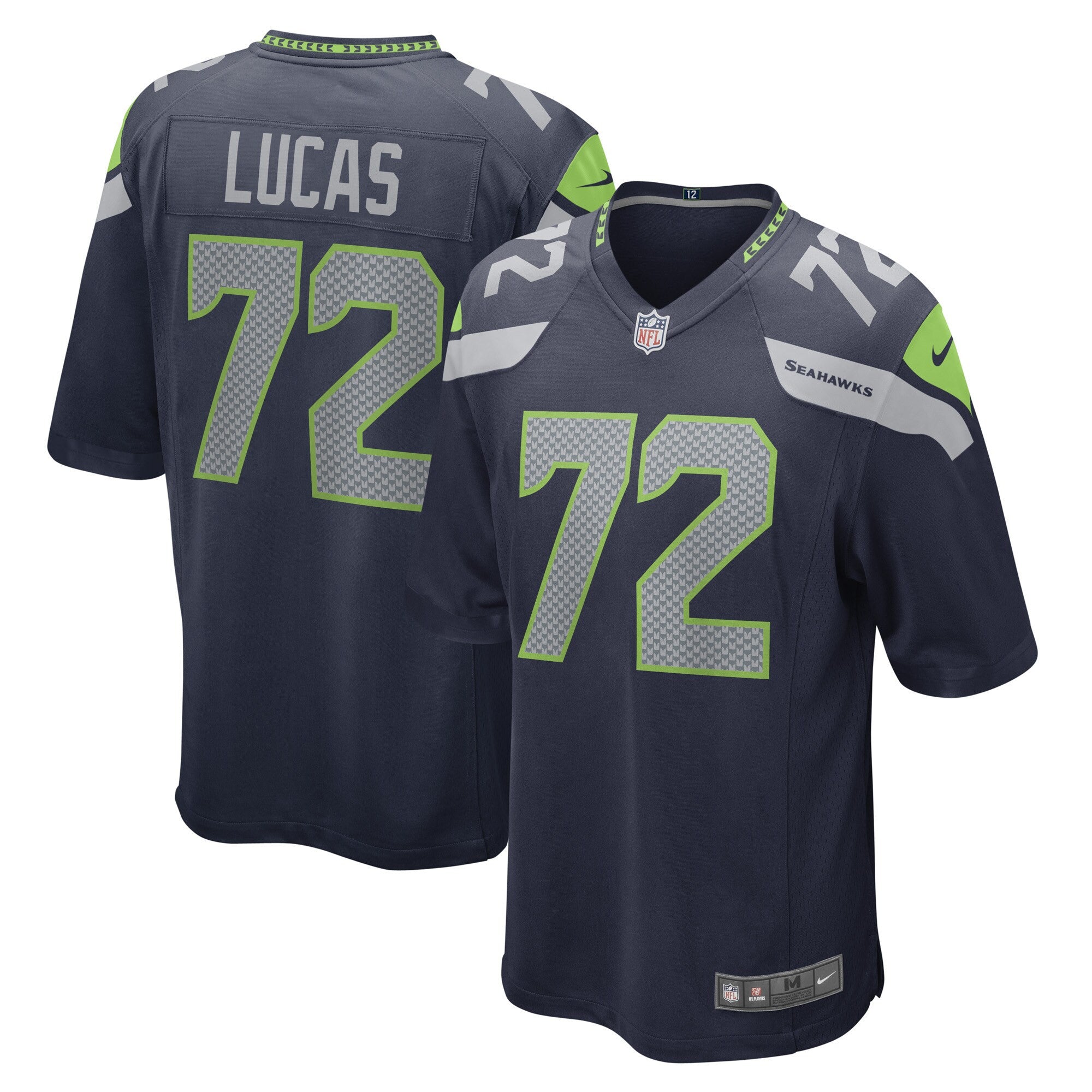 Abraham Lucas Seattle Seahawks navy Game jersey
