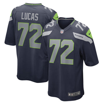 Abraham Lucas Seattle Seahawks navy Game jersey