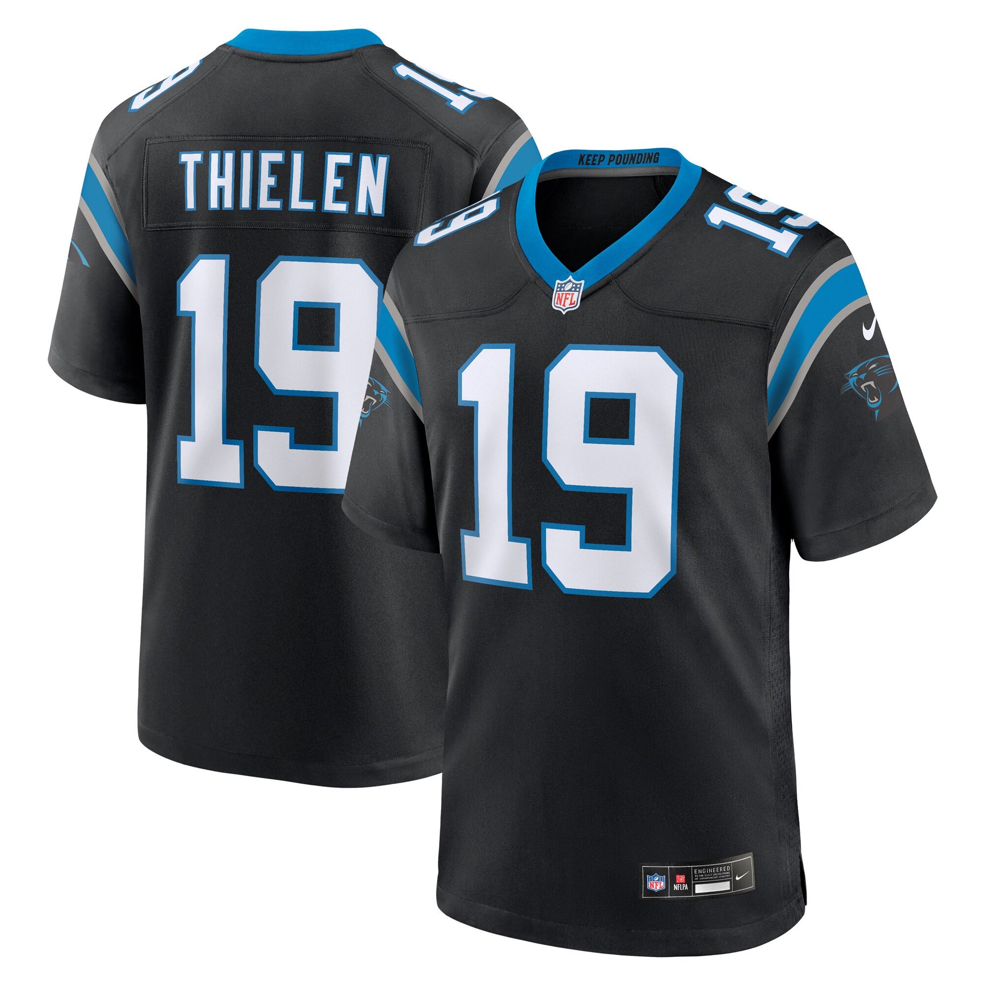 Adam Thielen Carolina Panthers black Game jersey