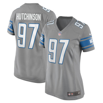 Aidan Hutchinson Detroit Lions silver jersey