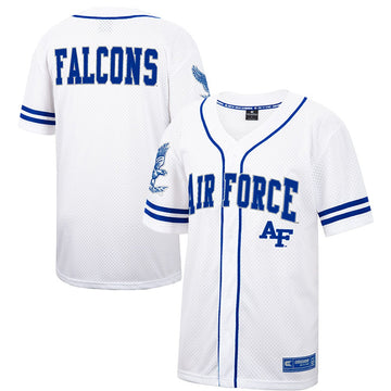 Colosseum Free Spirited Mesh Button-up Air Force Falcons white jersey