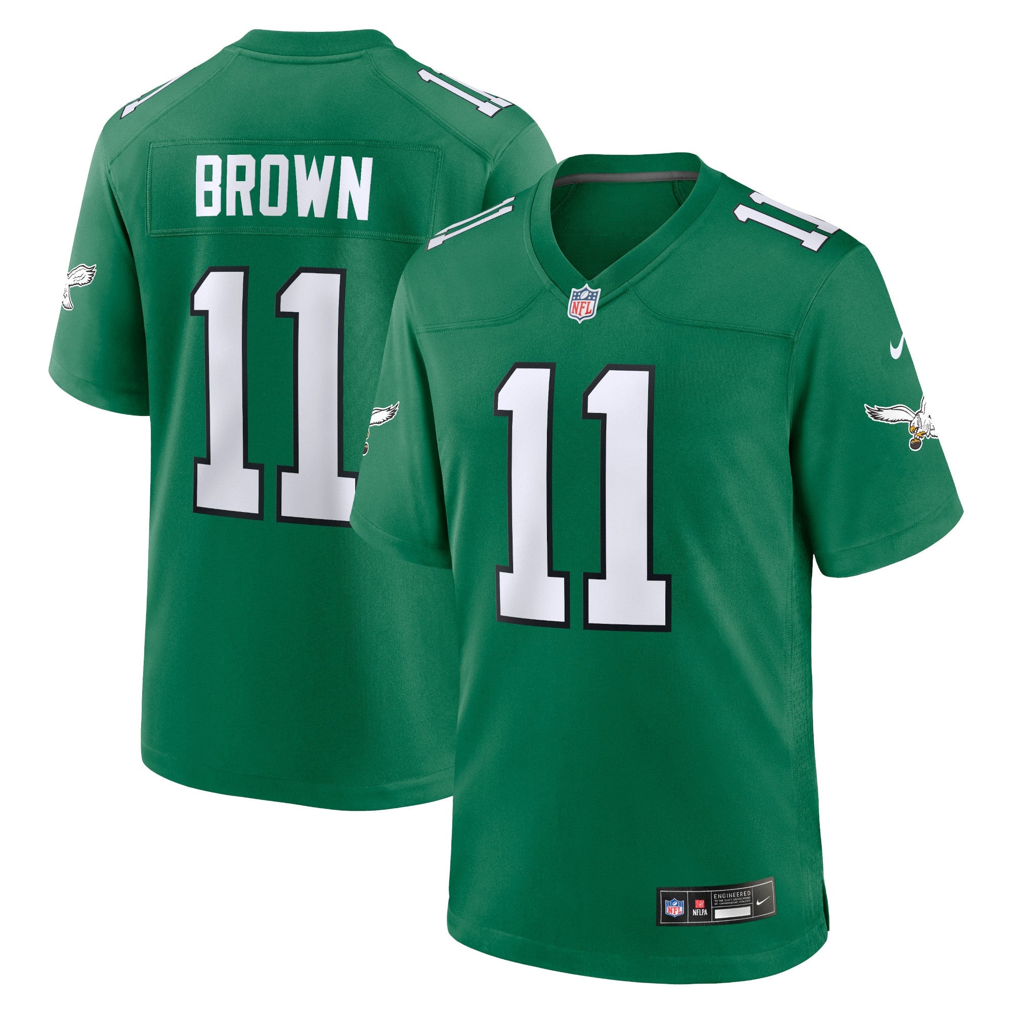 A.j. Brown Philadelphia Eagles green Game jersey