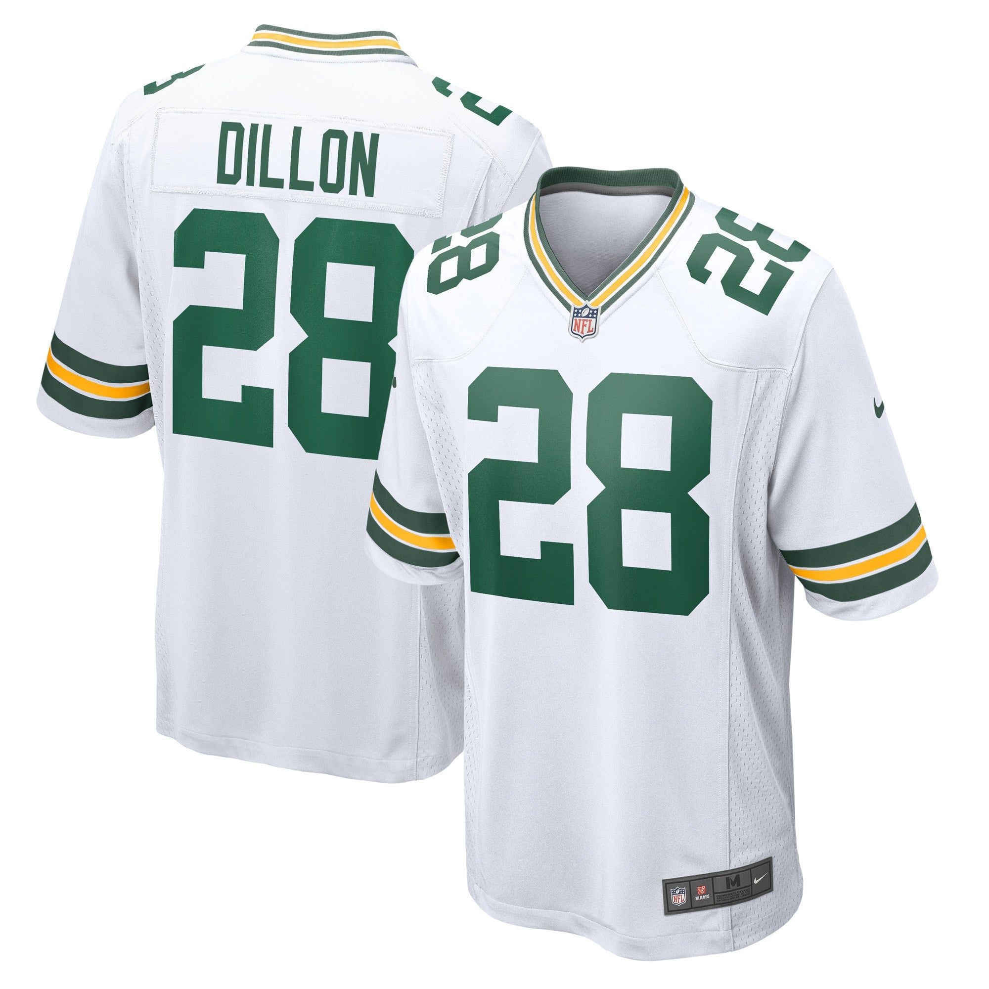 Aj Dillon Green Bay Packers white Game jersey