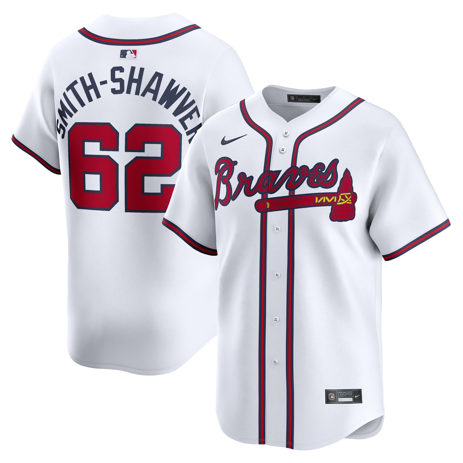 Aj Smith-shawver Atlanta Braves white Limited jersey