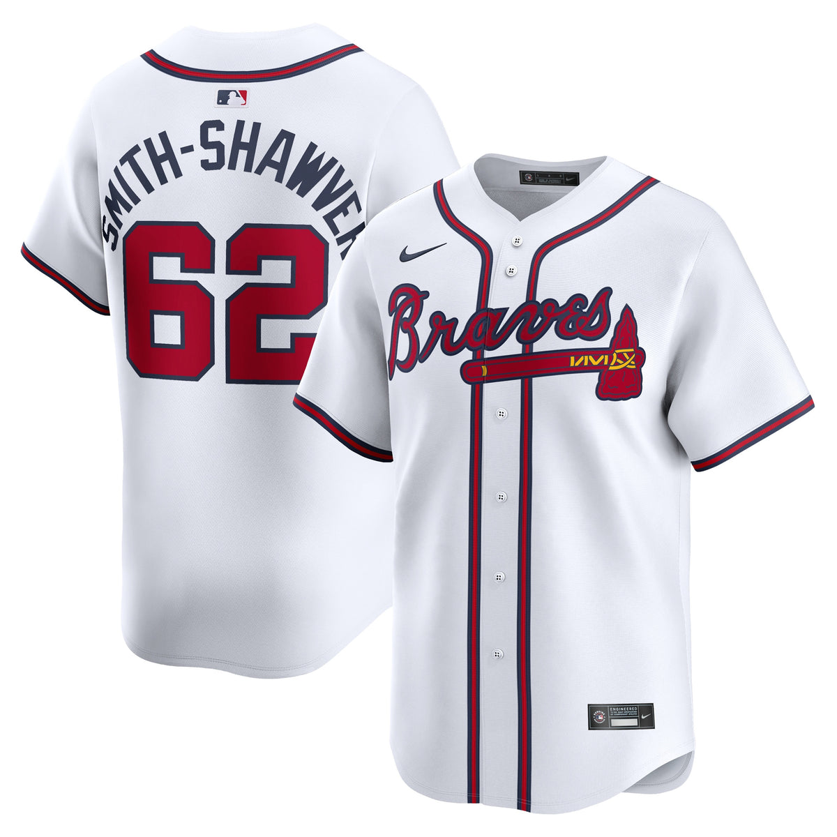 Aj Smith-shawver Atlanta Braves white Limited jersey